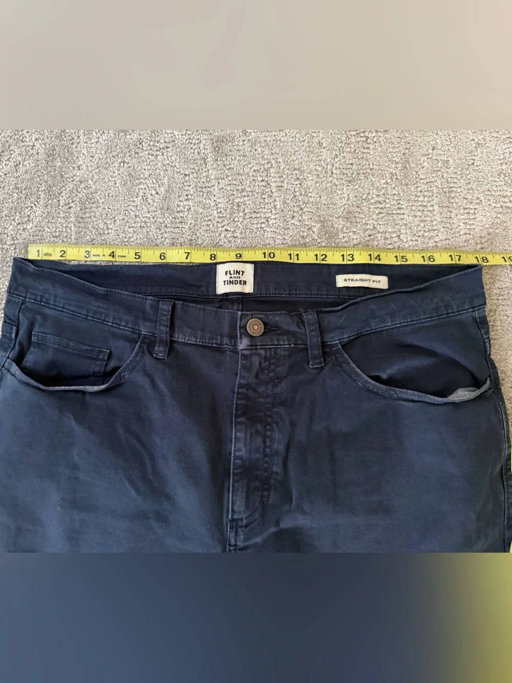 Flint and Tinder 365 5-Pocket Pant in Navy Blue Cotton Size 34 Waist X 32 Length
